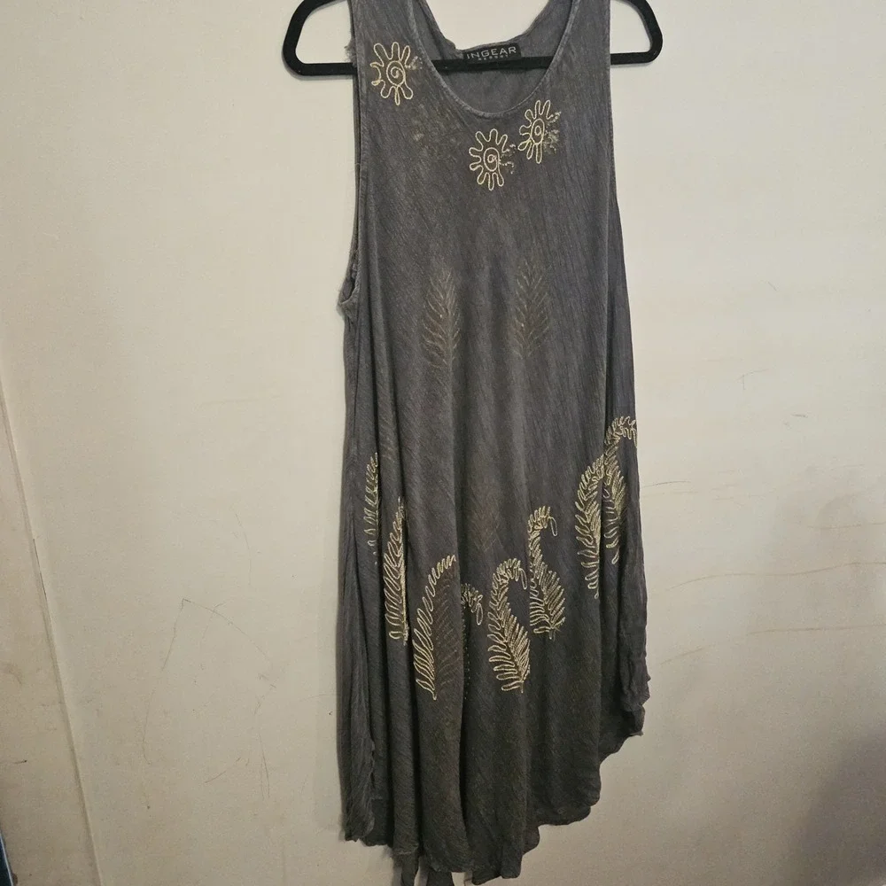 Ingear Women's Resort Flower Printed Maxi Dress‎ Boho Vacation One Size